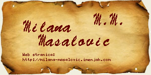 Milana Masalović vizit kartica
